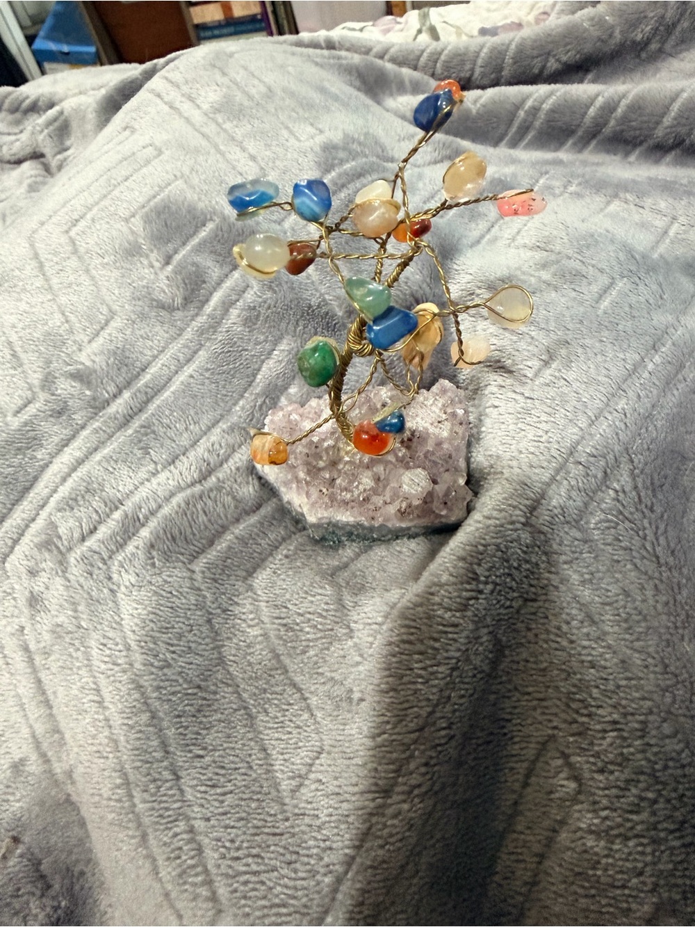 Vintage Chakra Gemstones Amethyst Bonsai Tree